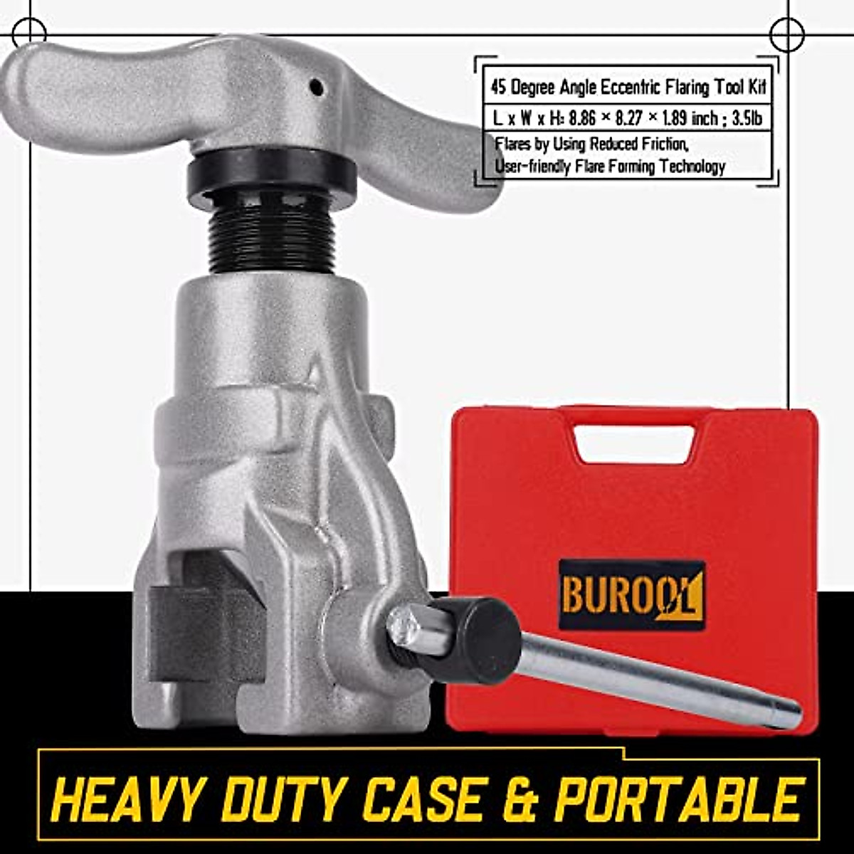 KOOPOOL 7 Dies Eccentric Flaring Tool Kit for HVAC & Brake Lines