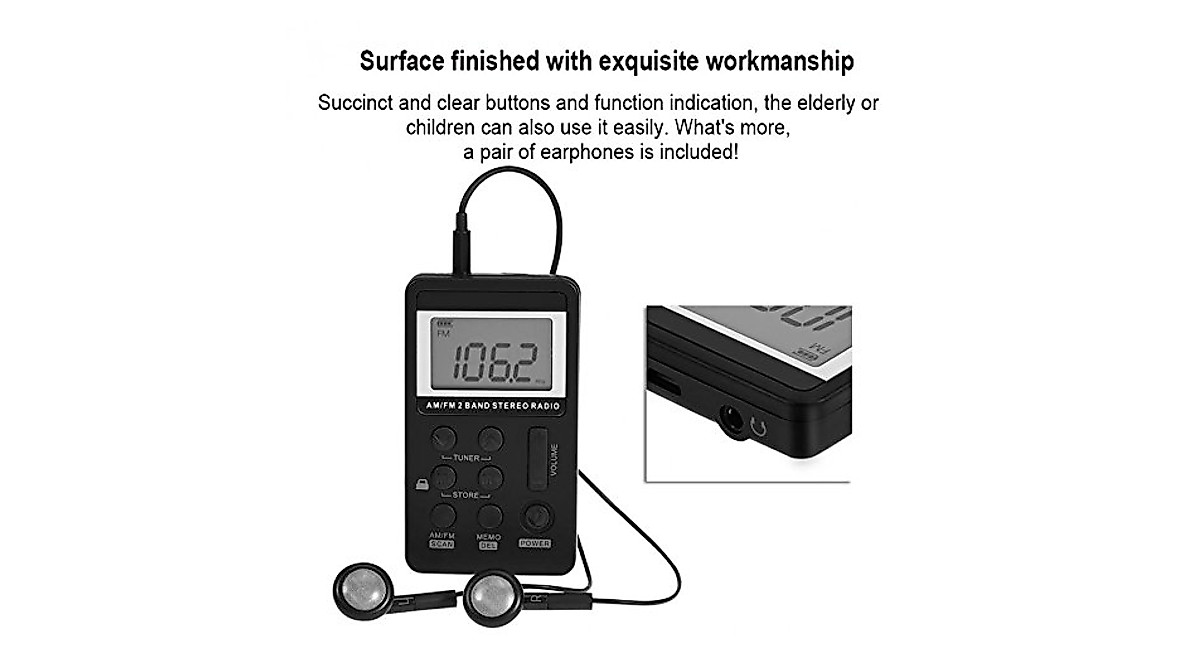 Portable Pocket Radio TBESTOACC FM/AM with Rechargeable Battery