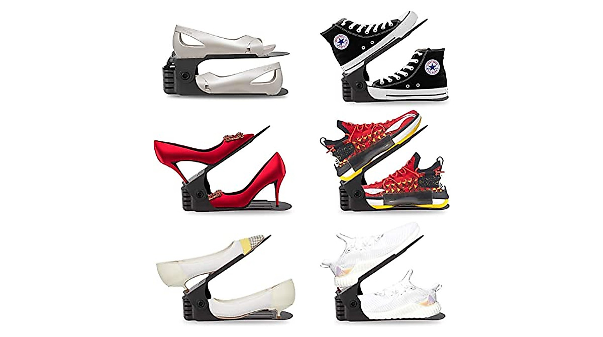 Adjustable Shoe Risers - Maximize Closet Storage Space