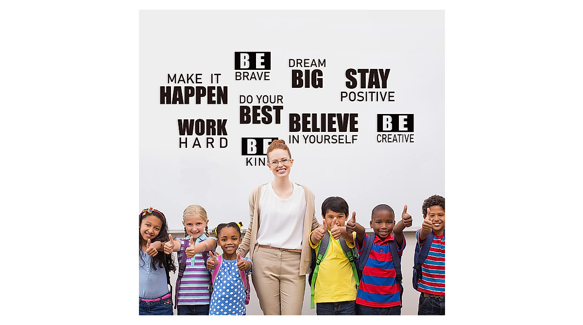 4 Sheets Inspirational Wall Decals Peel and Stick Motivational Phrases ...