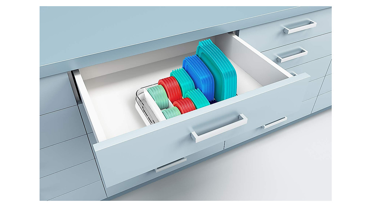 EVERIE Lid Organizer for Kitchen Cabinets - Space-Saving Storage