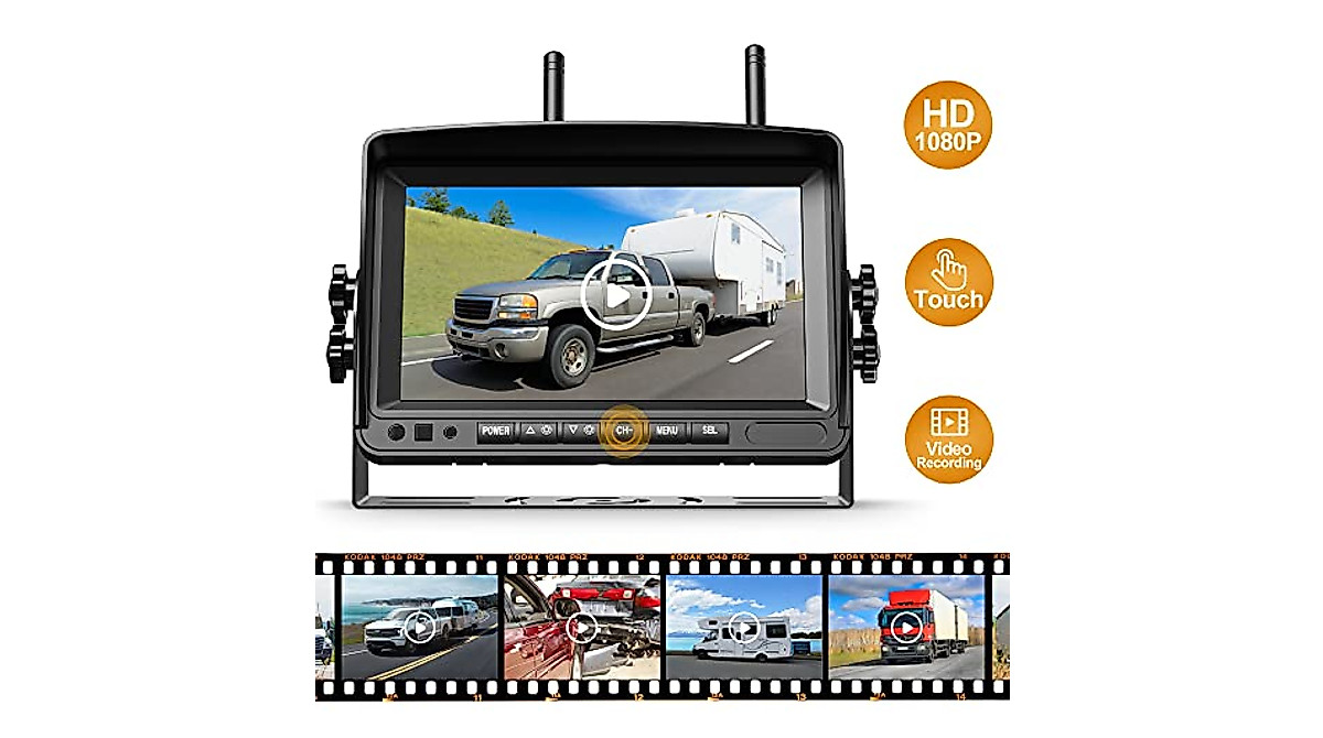 Wireless HD RV Backup Camera with 7-Inch DVR Monitor | Easy Installation