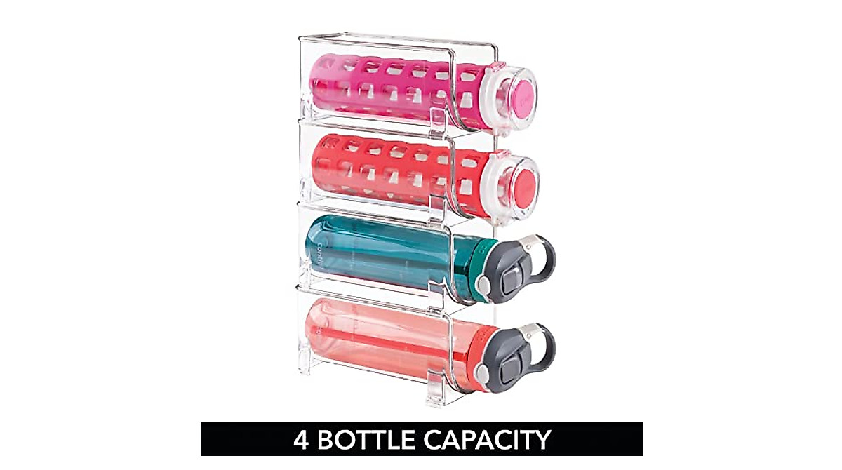 mDesign Stackable Water Bottle Holder - 4 Pack