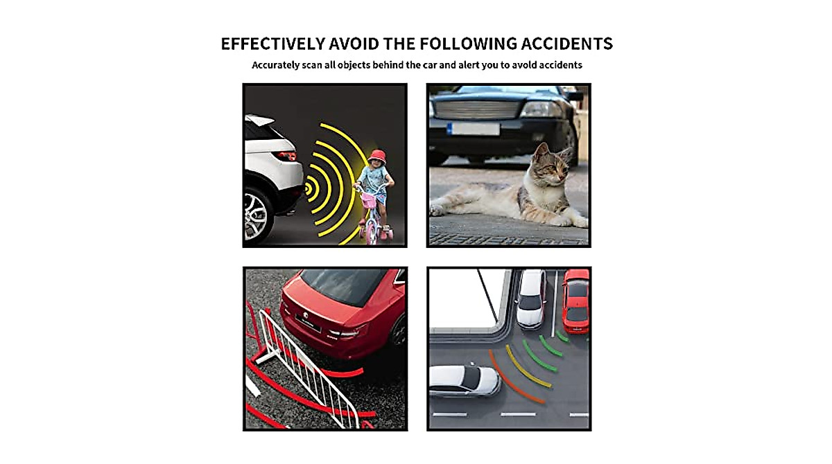 EKYLIN Car Backup Radar System with 4 Sensors & LED Display