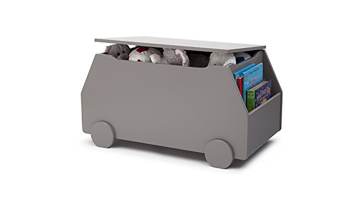 Delta Children Metro Toy Box in Classic Grey - Stylish Storage Solution