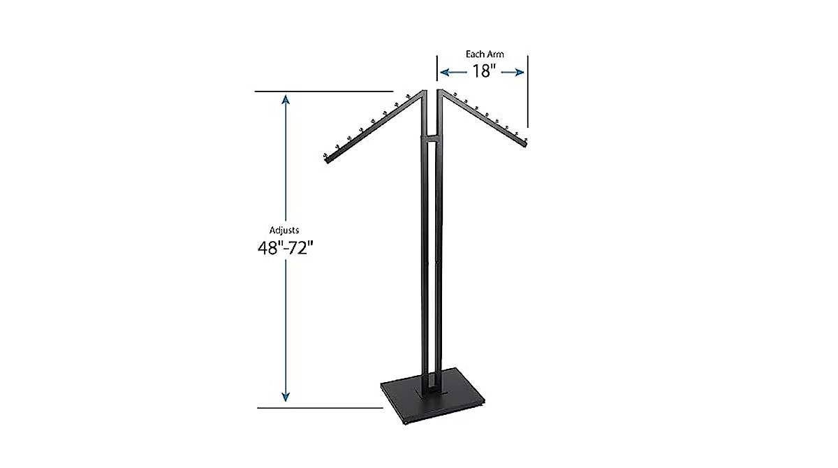 SSWBasics Black 2-Way Clothing Rack - Stylish Retail Display