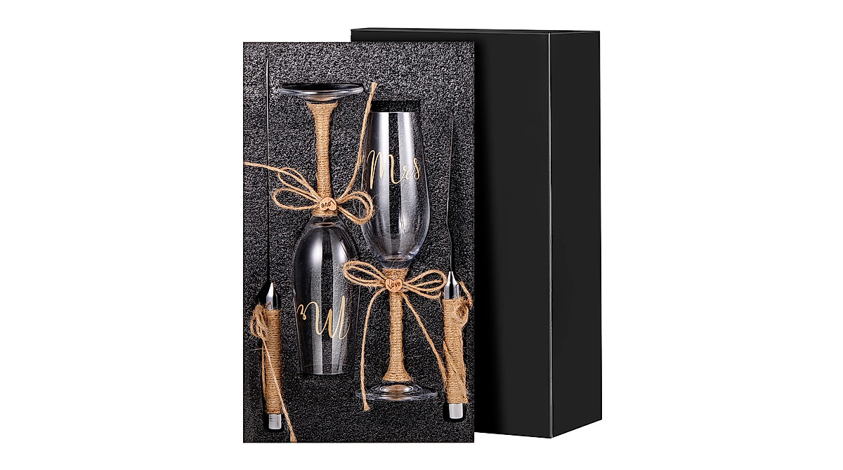 Elegant Wedding Toasting Flutes &amp; Cake Server Set | 4-Piece