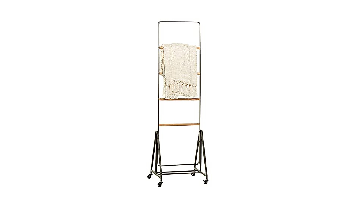 Deco 79 Metal Ladder Rack with Wheels - Stylish Storage