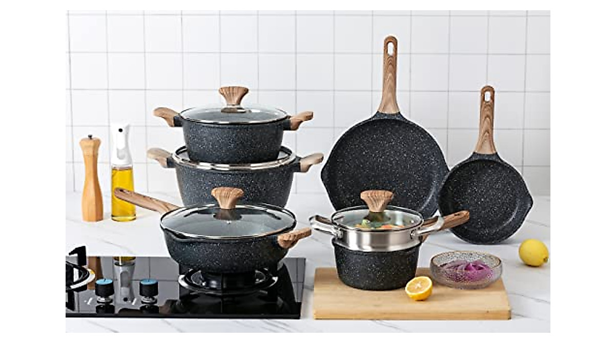 Country Kitchen Nonstick Cookware Set - 11 Pieces