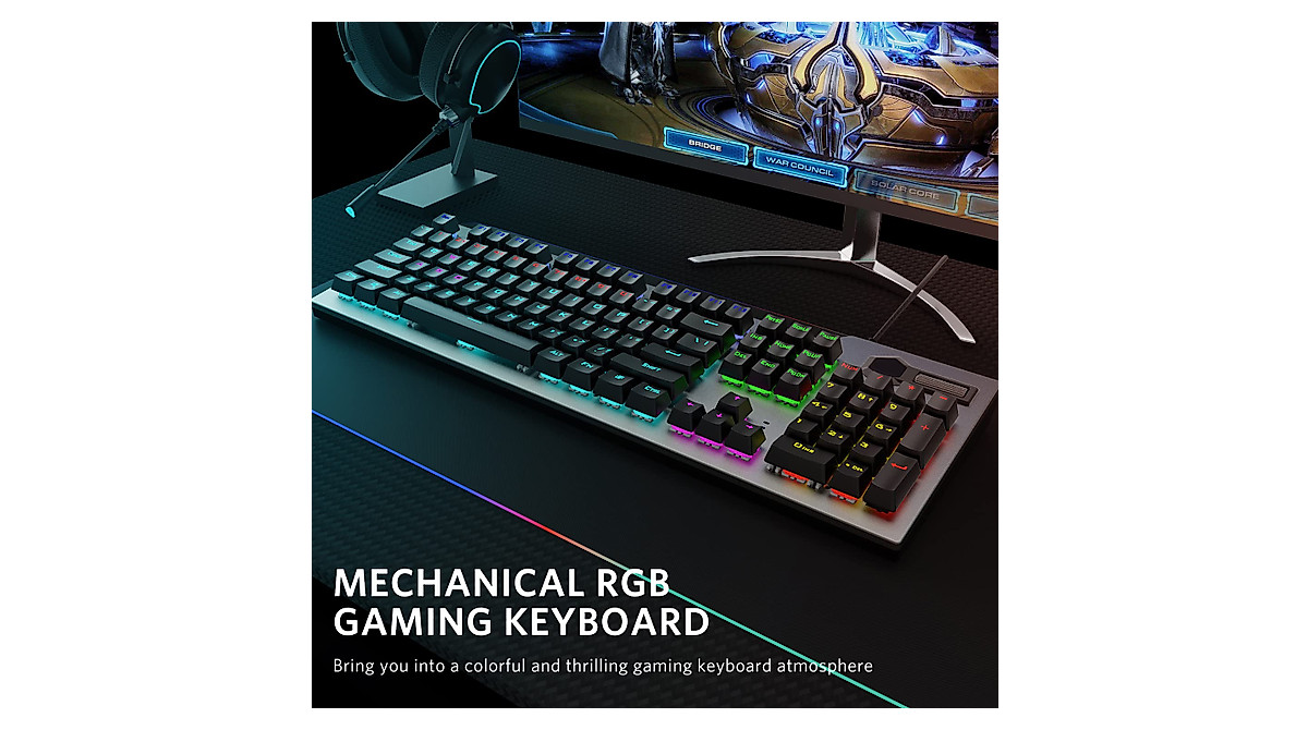 TEWELL RGB Gaming Keyboard - Durable & Ergonomic Design