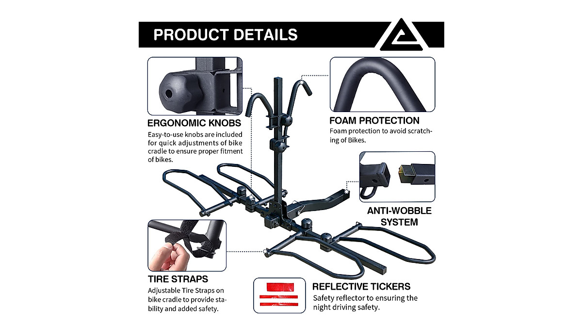 Leader 2-Bike Hitch Mount Rack - Easy & Safe Transport