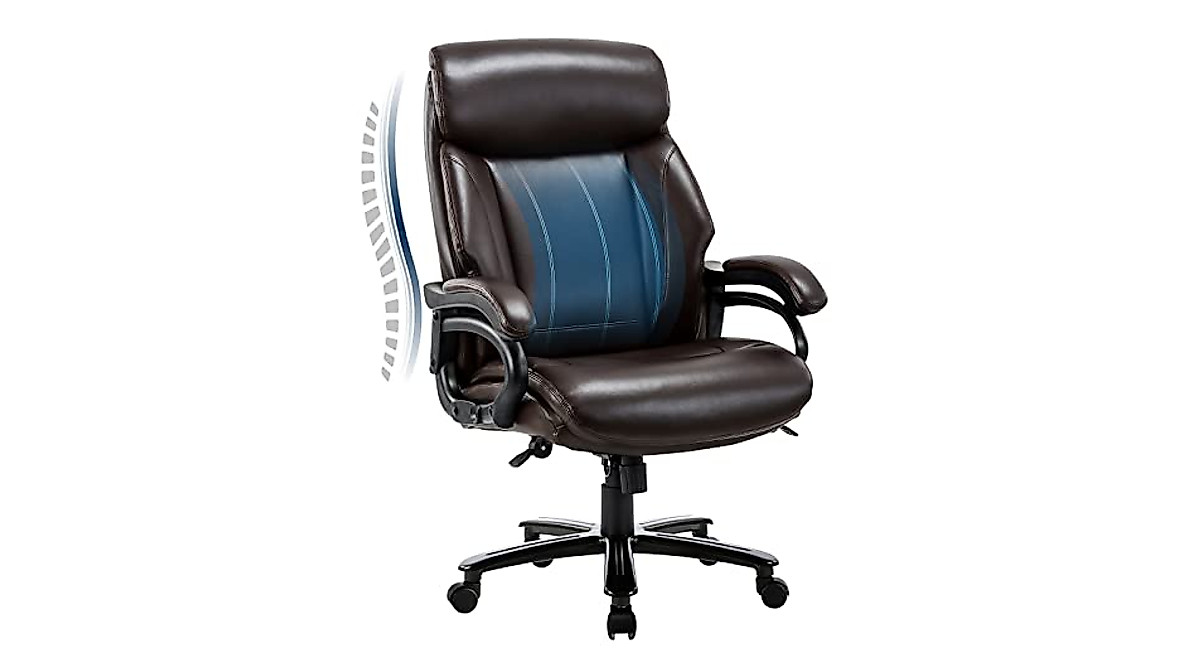 Big & Tall Office Chair 400lbs Heavy Duty Ergonomic Leather Desk Chair