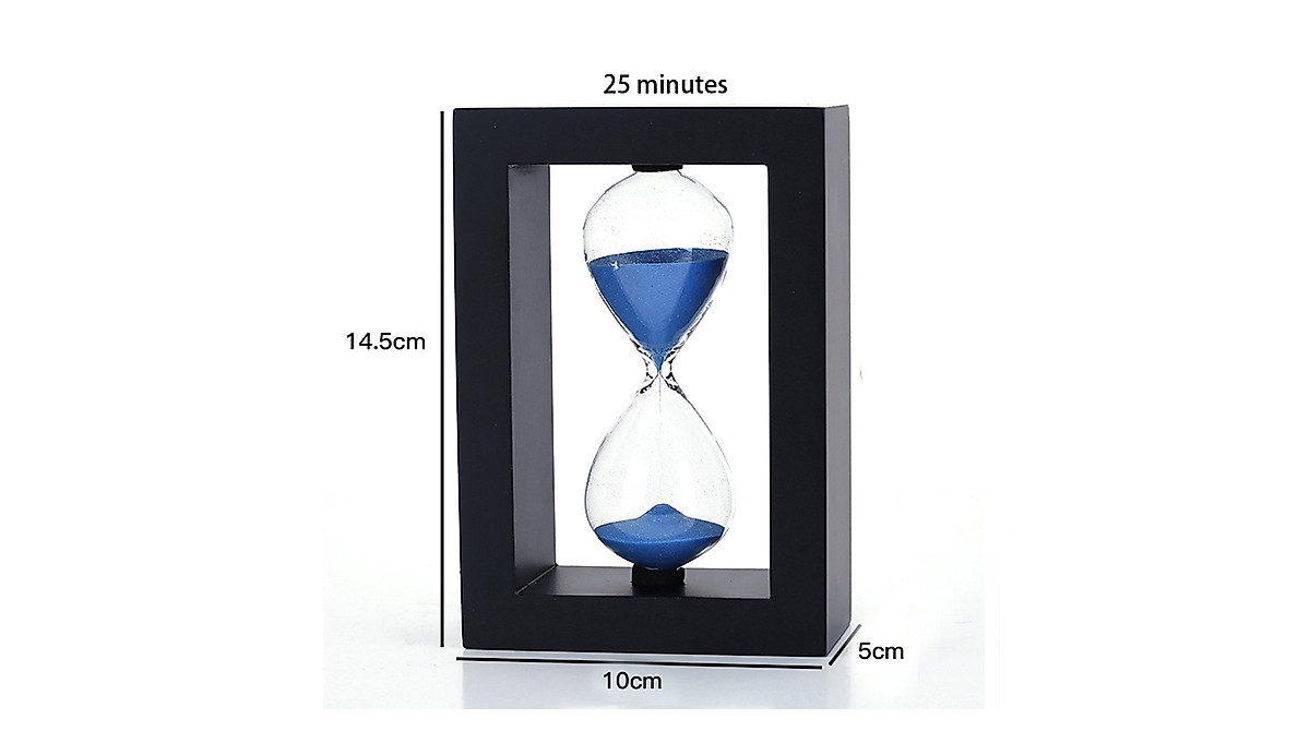 Wood Frame Hourglass Sand Timer 25 Minutes | Elegant Table Decor