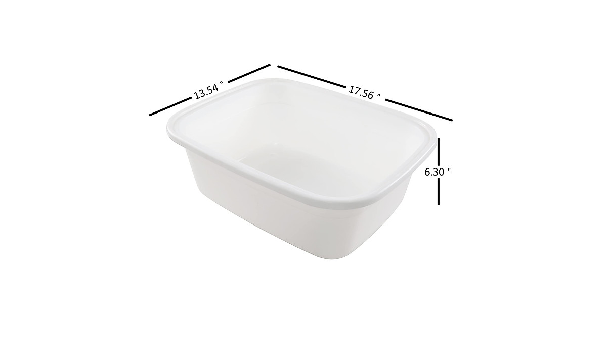 Nicesh 18 Quart Large Dish Pan - 3-Pack Plastic Wash Basins
