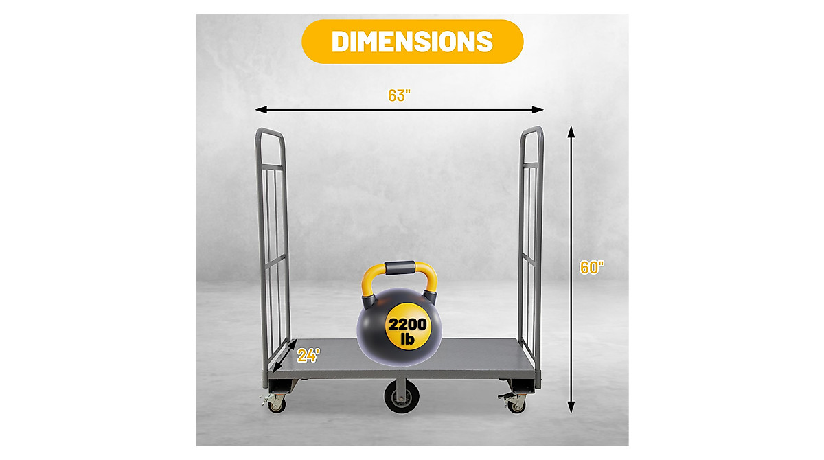biosp U-Boat Platform Truck Dolly - 2205 lbs Capacity