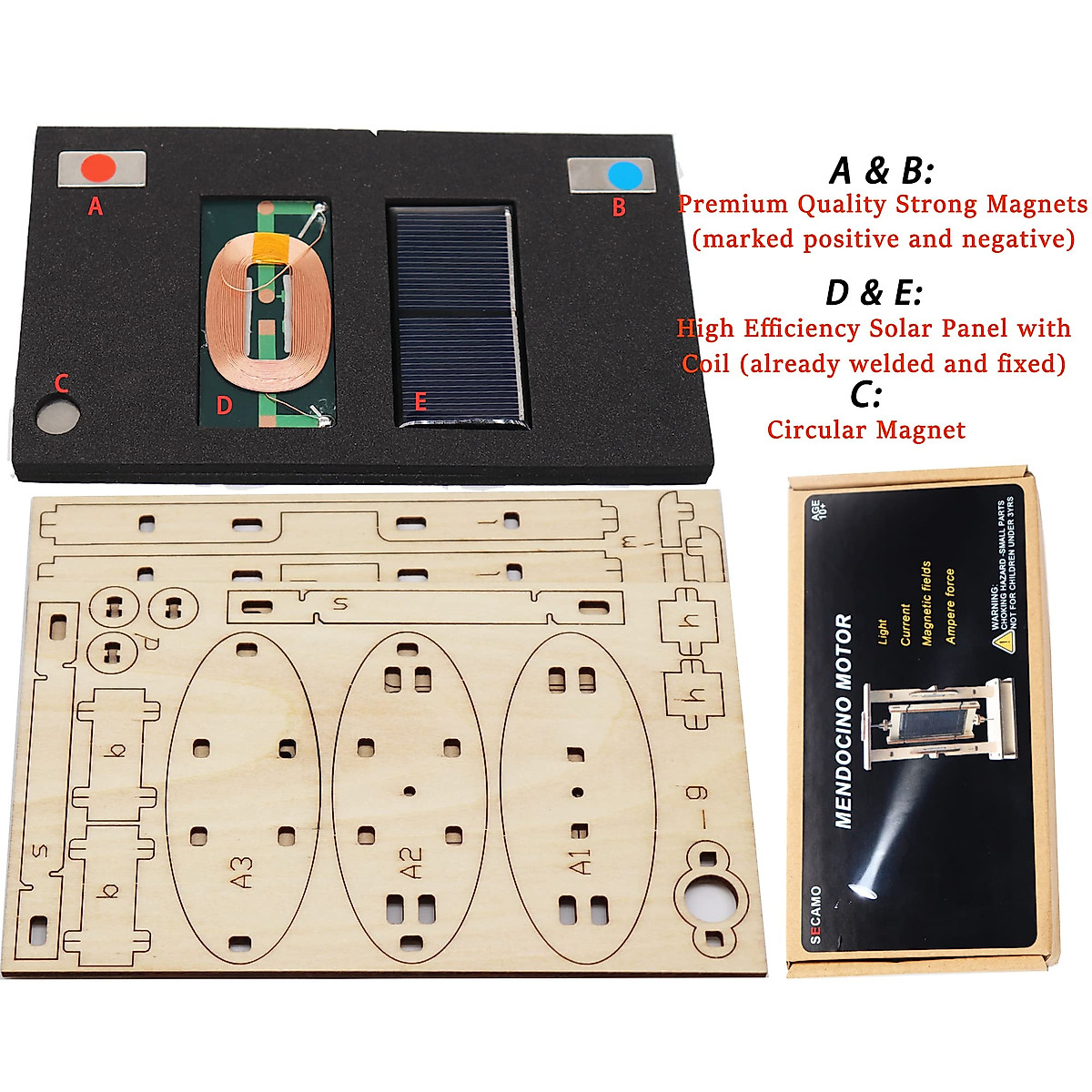STEM Magnets Experiment Kit - Solar Panel Motor Toy