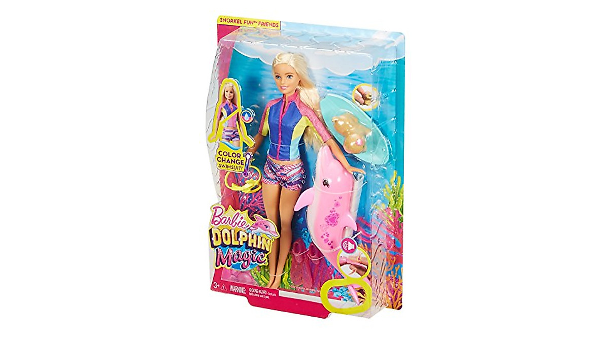 Barbie Color-Change Doll with Dolphin & Puppy Toy