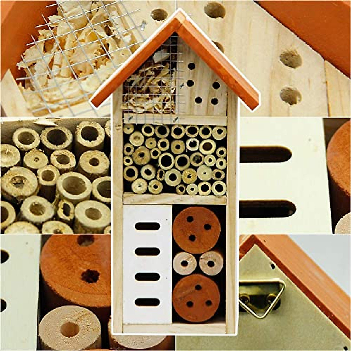 Lulu Home Wooden Insect House, Hanging Insect Hotel for Bee, Butterfly ...