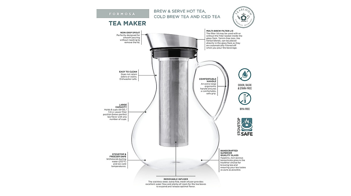 Teabloom Multi-Brew Glass Teapot – Versatile Beverage Maker
