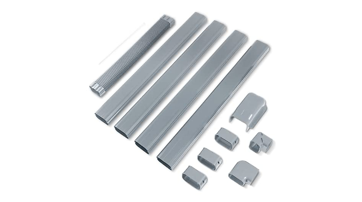 LyPrem Grey 16.5Ft Mini Split Line Set Cover - Durable PVC Kit
