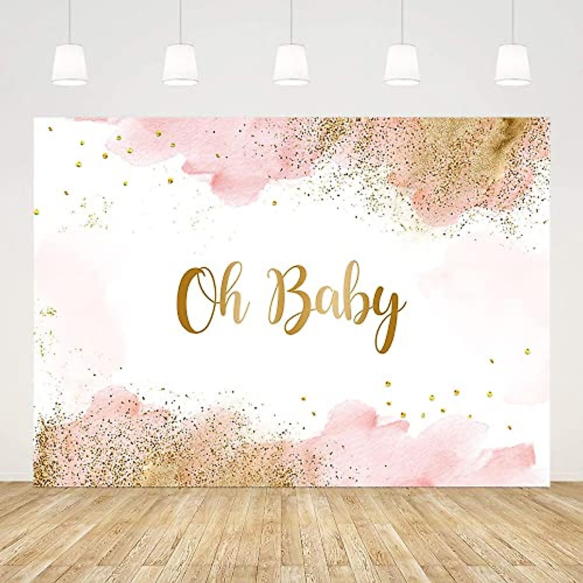 Sendy 7x5ft Oh Baby Watercolor Backdrop for Baby Shower Photos