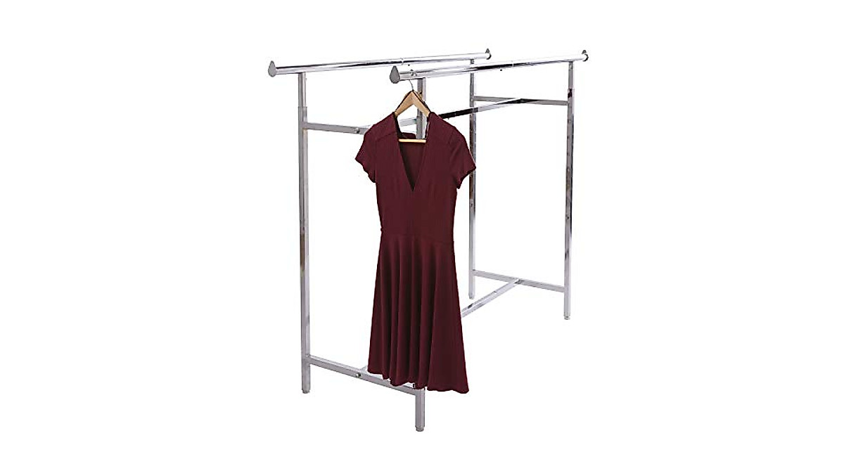 Econoco Adjustable Chrome Double Bar Hangrail Rack