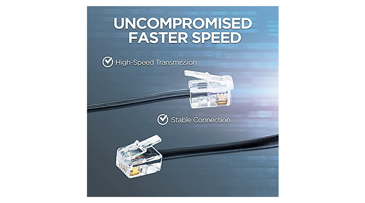 5ft RJ11/RJ12 Cable [2 Pack] - High-Speed Data for POS & Phone