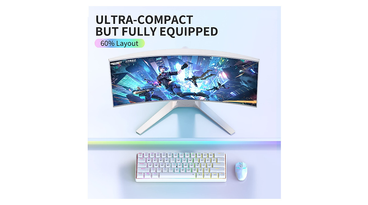 Punkston TH61 60% Mechanical Gaming Keyboard - Ultra-Compact
