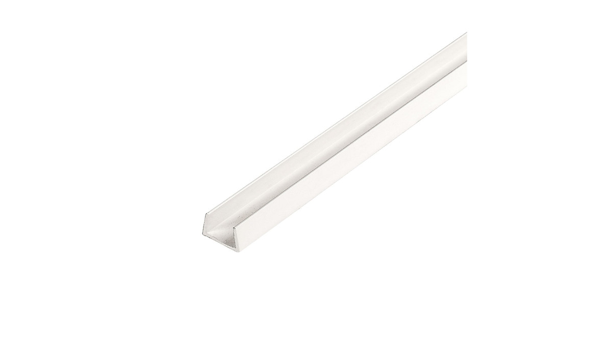 White PVC U-Channel 3/8'' for Edging, Framing & Protection