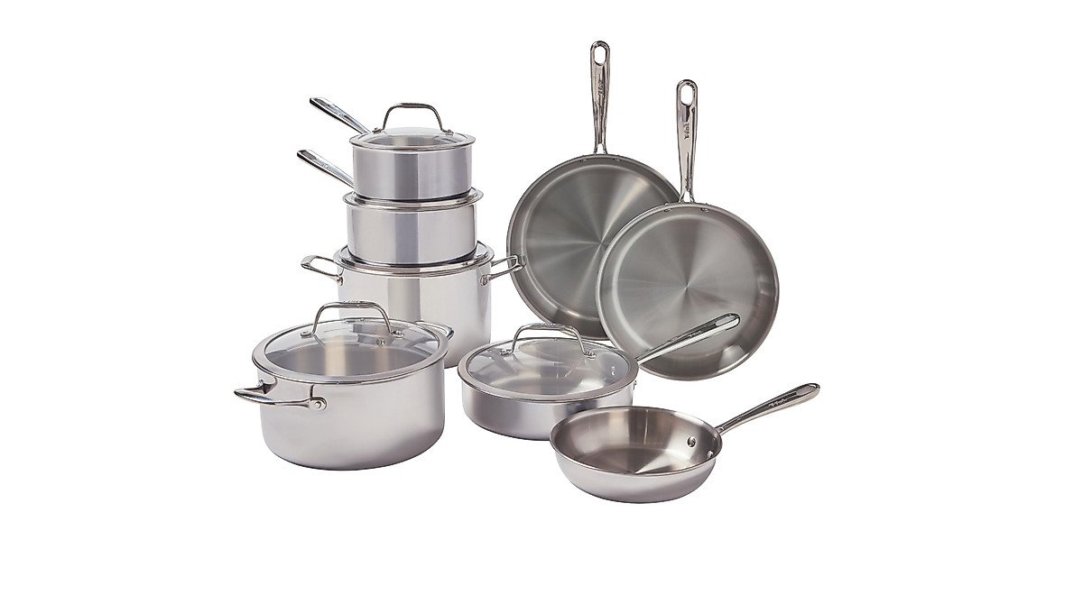 T-fal Pro Tri-Ply Stainless Steel Cookware Set - 13 Piece