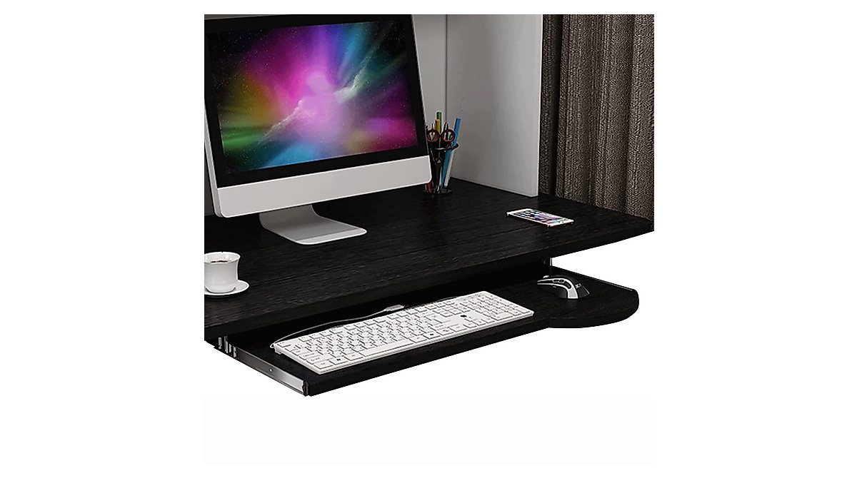 Ergonomic Wooden Keyboard Tray - Adjustable Under Desk