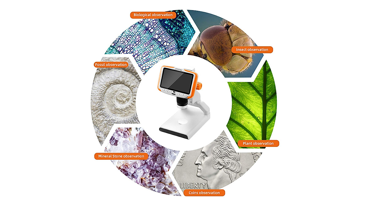 Digital Microscope with 5-Inch FHD Screen and 200X Magnification
