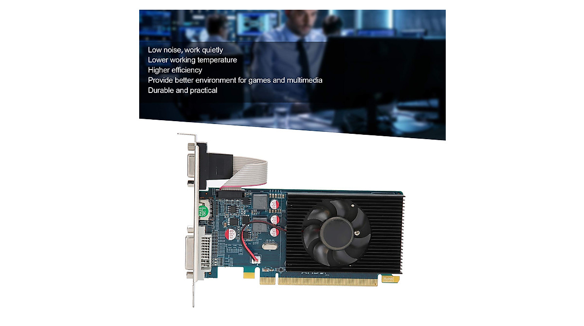 Tarjeta Gráfica HD7450 2GB DDR3 64bit Compatible Con DirectX 11 DVI VGA Hd Interfaz Multimedia Tarjeta Grafica Integrada Con 2 Soportes