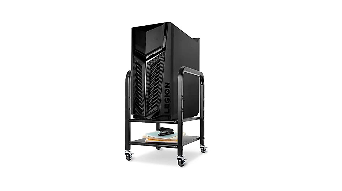 Adjustable Rolling Computer Tower Stand & PC Cart