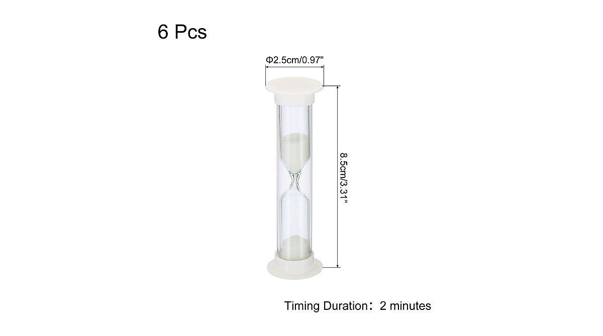 PATIKIL 2 Minute Sand Timers (6-Pack) for Games & More