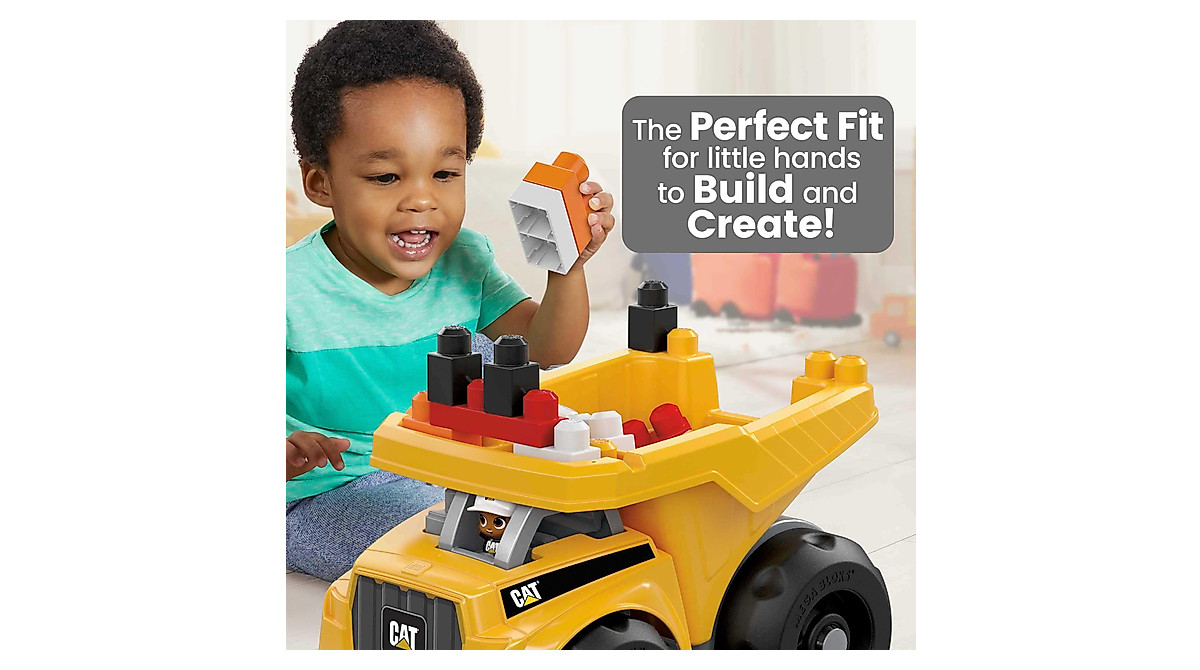 Mega BLOKS Cat Toddler Building Blocks and Dump Truck Set - Fun for Ages 1+
