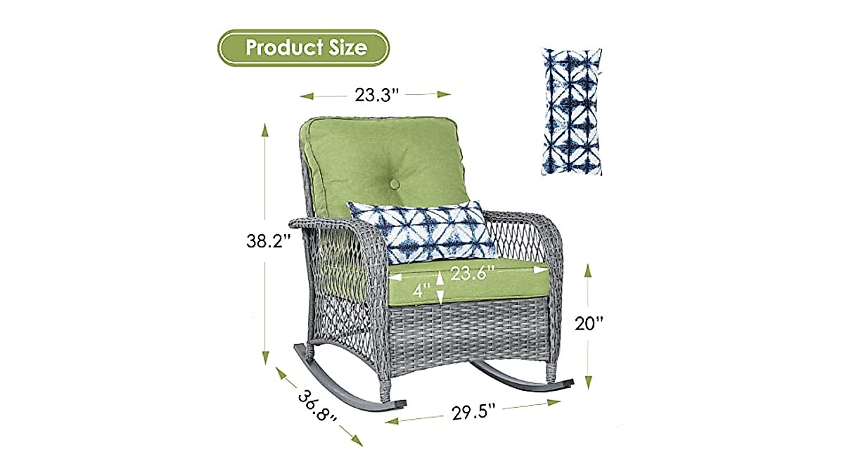 VONZOY Outdoor Rocking Chairs – Stylish Wicker Patio Furniture with ...