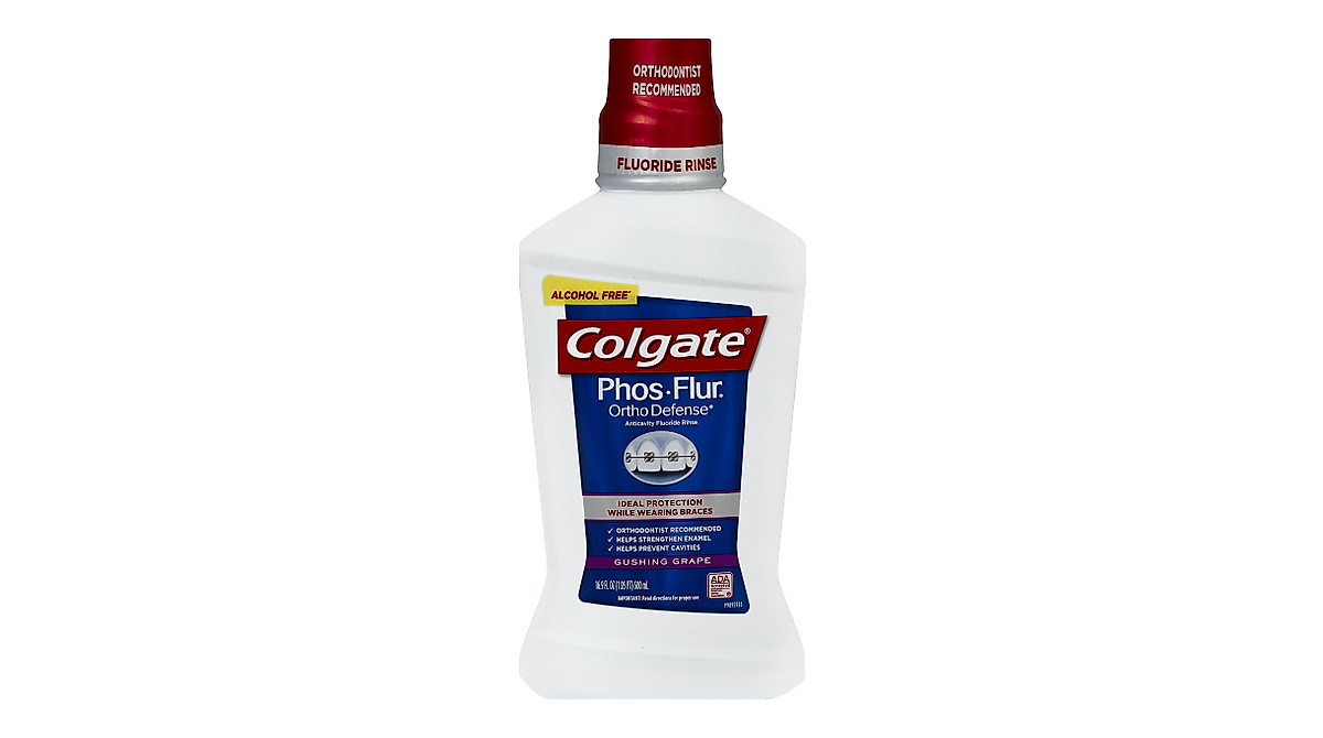Colgate Phos Flur Ortho Defense Fluoride Rinse – Gushing Grape, Pack of 2