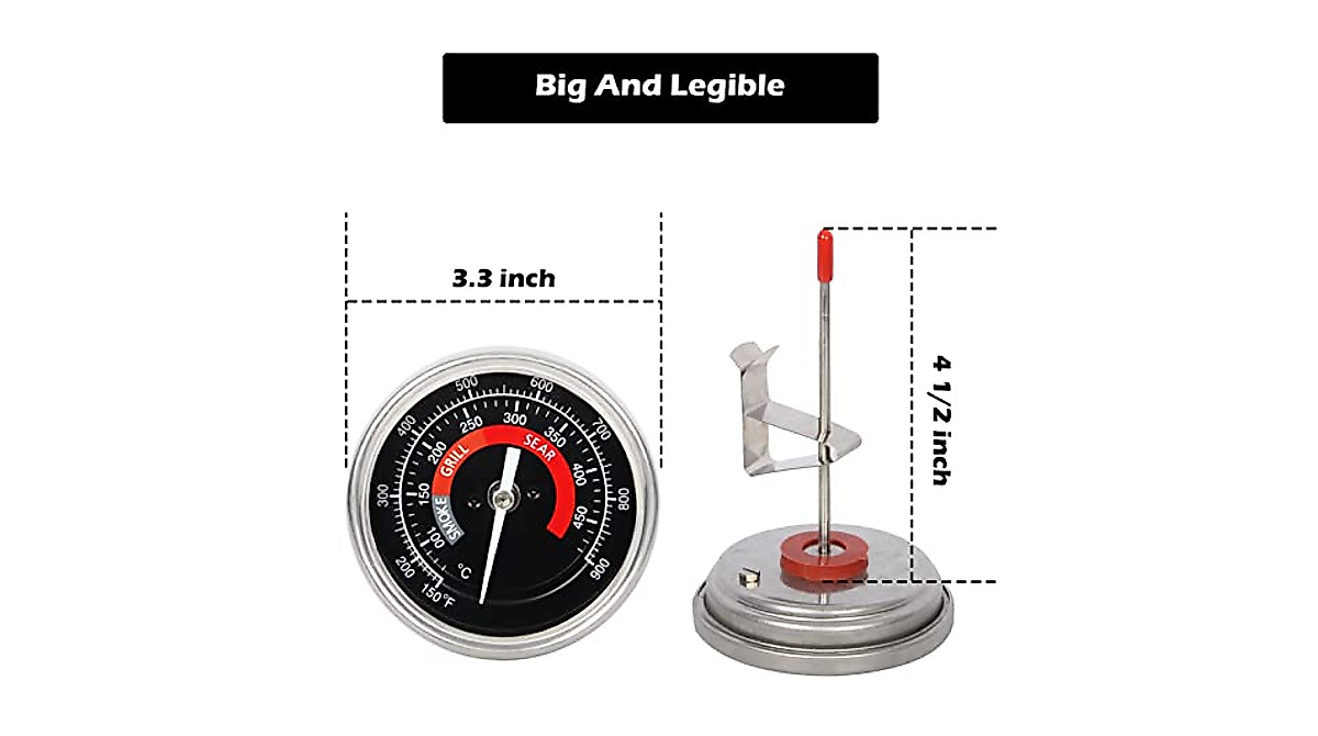Big Green Egg Thermometer Replacement - Precise Grill Temperature Gauge