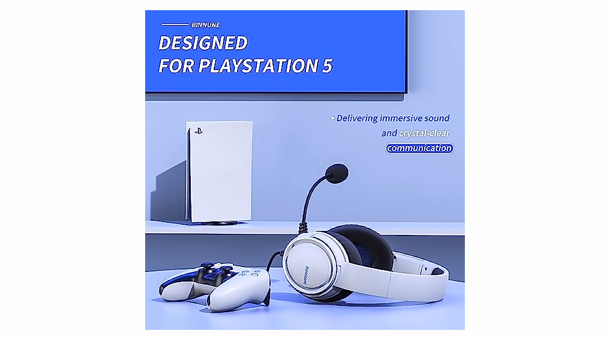 BINNUNE Gaming Headset for PS5, Xbox, PC & Switch | Clear Audio & Comfort