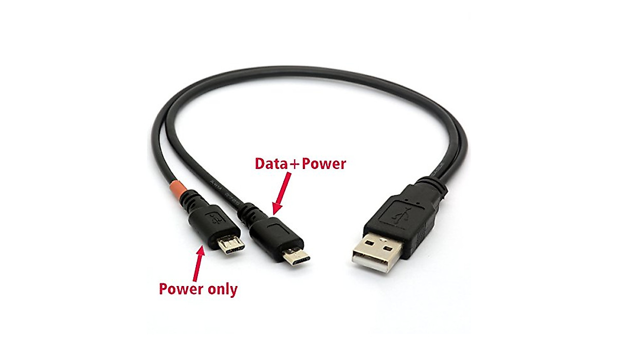 Micro USB Y Splitter Cable for Dual Device Charging & Sync
