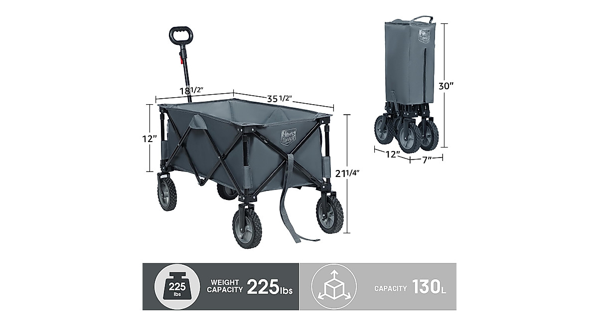 Timber Ridge Heavy Duty Collapsible Wagon Cart for Garden & Outdoor Use