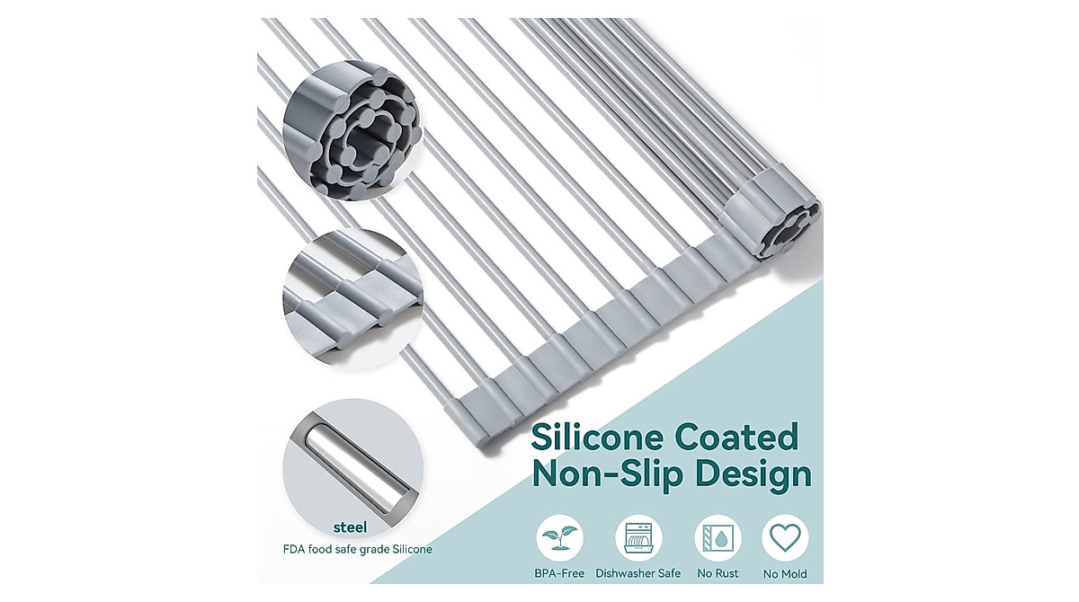 UNIFULL Roll Up Dish Drying Rack – Space Saving Design