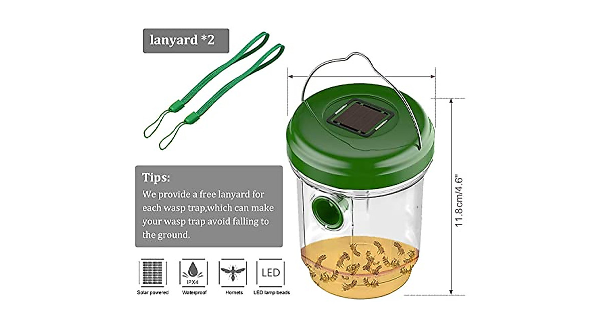 Effective KENW Wasp Trap - Solar Pole for Outdoor Use