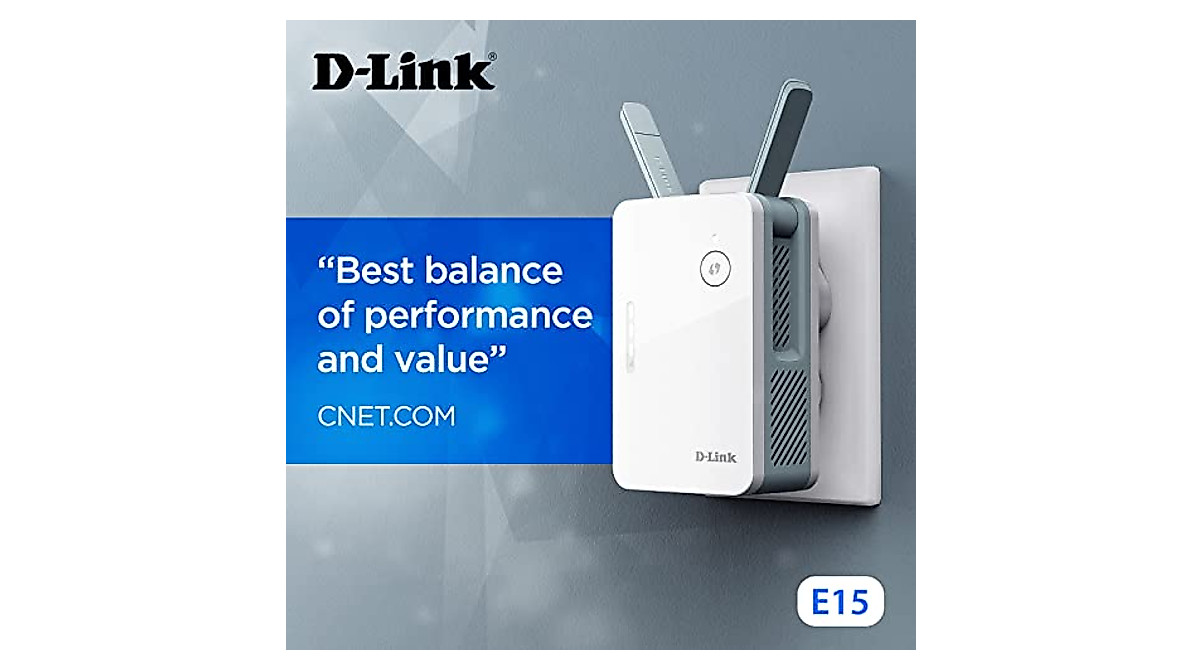 D-Link E15 AX1500 WiFi 6 Range Extender - Boost Coverage