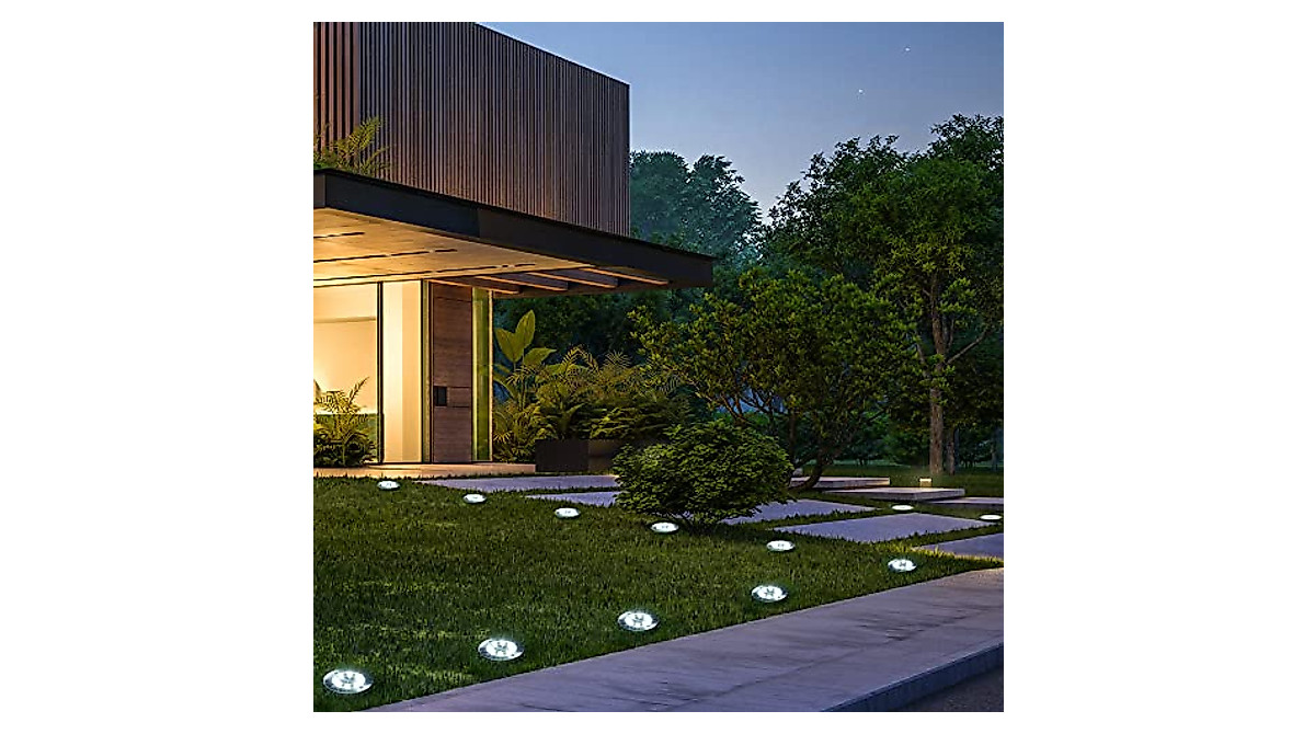 SOLPEX 12 Pack Solar Ground Lights - Bright Outdoor Pathway Lighting