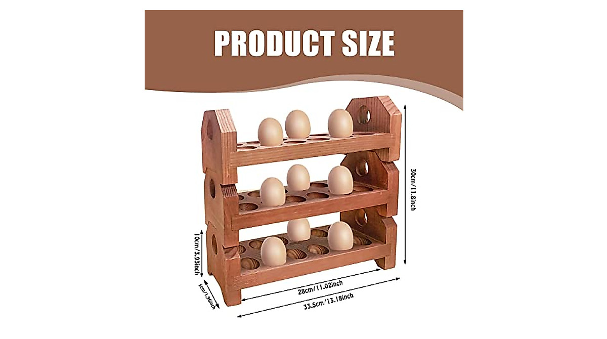 Wooden Egg Holder - Rustic Stackable Storage Solution