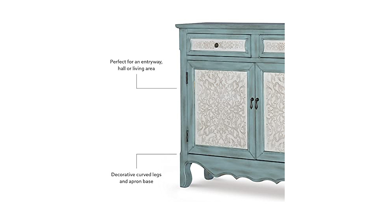 Powell Antique Blue/White Console: Elegant Home Storage
