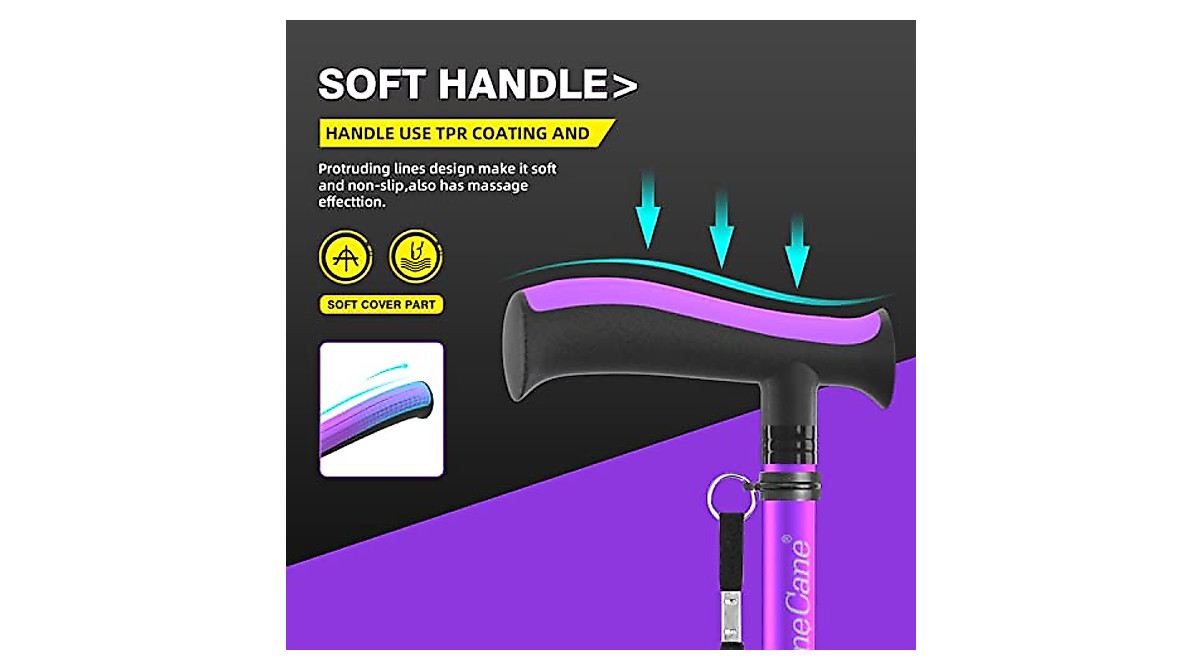 BeneCane Purple Walking Cane for Seniors & Travelers | Adjustable ...