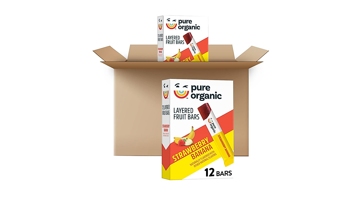 Pure Organic Strawberry Banana Fruit Bars – Vegan & Gluten-Free Snacks